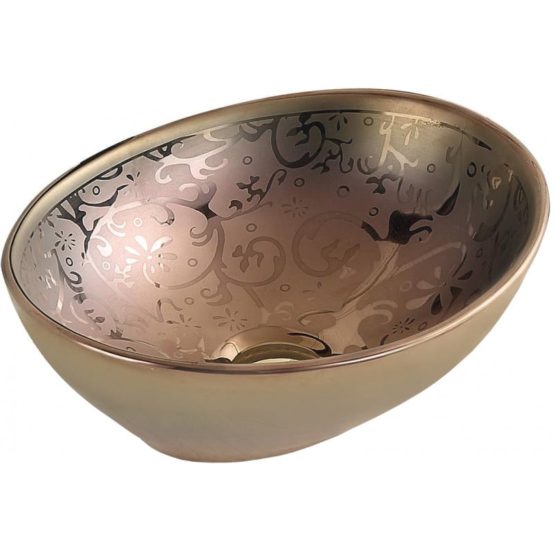 Mexen Elza lavabo da appoggio 40 x 33 cm, oro - 21014053