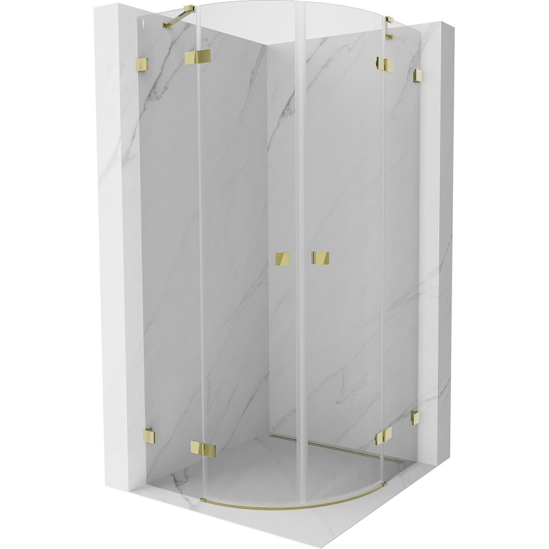 Mexen Lunar poolringikujuline dušinurk, 70 x 70 cm, läbipaistev, kuldne - 833-070L-070P-50-00