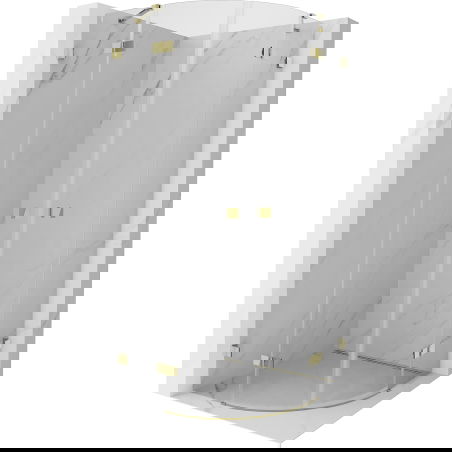 Mexen Lunar puolipyöreä suihkukaappi 80 x 80 cm, läpinäkyvä, kulta - 833-080L-080P-50-00