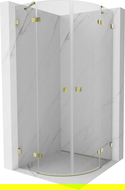 Mexen Lunar cabine de douche semi-circulaire pivotante 90 x 90 cm, transparent, dorée - 833-090L-090P-50-00
