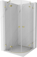 Mexen Lunar halfronde douchecabine swingdeur 90 x 90 cm, transparant, goud - 833-090L-090P-50-00