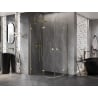 Cabine de douche semicirculaire Mexen Lunar porte battante gauche 100 x 70 cm, transparent, or - 833-100L-070P-50-00