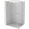 Mexen Lunar semicircular shower enclosure, left-hinged 100 x 80 cm, transparent, gold - 833-100L-080P-50-00