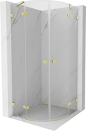 Mexen Lunar halve ronde draaideur douchecabine 70 x 70 cm, transparant, geborsteld goud - 833-070L-070P-55-00