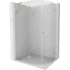 Cabine de douche semi-circulaire Lunar Mexen ouvrante gauche 90 x 70 cm, transparent, or brossé - 833-090L-070P-55-00