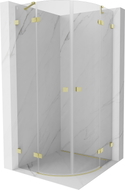 Mexen Lunar poolringikujuline pöörduksega dušinurk 90 x 90 cm, läbipaistev, harjatud kuld - 833-090L-090P-55-00