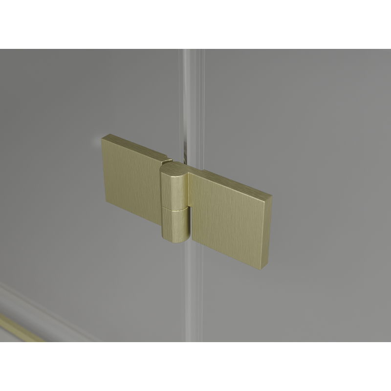Mexen Lunar cabina doccia semicircolare a battente 100 x 100 cm, trasparente, oro spazzolato - 833-100L-100P-55-00