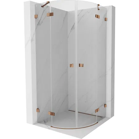 Mexen Lunar semi-circular shower enclosure hinged 70 x 70 cm, transparent, rose gold - 833-070L-070P-60-00