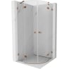 Mexen Lunar cabine de douche semi-circulaire à porte battante 70 x 70 cm, transparent, or rose - 833-070L-070P-60-00