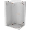 Mexen Lunar cabine de douche demi-circulaire pivotante gauche 80 x 70 cm, transparent, or rose - 833-080L-070P-60-00