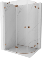 Mexen Lunar dušikabiin poolringikujuline vasak avanev 80 x 70 cm, läbipaistev, roosa kuld - 833-080L-070P-60-00
