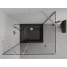 Mexen Roma Nagibna tuš kabina 120 x 80 cm, prozorna, krom + tuš kad Flat, črna - 854-120-080-01-00-4070