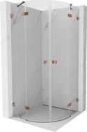 Mexen Lunar halve cirkel douchecabine kantelbaar 90 x 90 cm, transparant, roze goud - 833-090L-090P-60-00