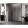 Mexen Lunar cabine de douche demi-circulaire pivotante 90 x 90 cm, transparent, or rose - 833-090L-090P-60-00