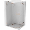 Mexen Lunar poolkaarega vasak dušinurk 100 x 90 cm, läbipaistev, roosa kuld - 833-100L-090P-60-00