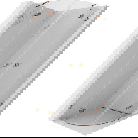 Mexen Lunar ημικυκλική καμπίνα ντους ανοιγόμενη 100 x 100 cm, διαφανές, ροζ