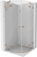 Mexen Lunar cabine de douche semi-circulaire pivotante 100 x 100 cm, transparent, cuivre brossé - 833-100L-100P-65-00