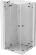 Mexen Lunar poolümar avatav dušinurk 80 x 80 cm, läbipaistev, harjatud gun gray - 833-080L-080P-66-00