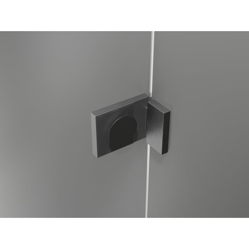 Mexen Lunar dušikabiin poolümmargune pöörduks 90 x 90 cm, läbipaistev, harjatud gun gray - 833-090L-090P-66-00