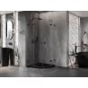 Mexen Lunar Rundduschecke schwenkbar 70 x 70 cm, transparent, schwarz - 833-070L-070P-70-00