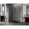 Mexen Lunar cabine de douche demi-circulaire pivotante gauche 90 x 80 cm, transparent, noir - 833-090L-080P-70-00