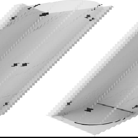 Mexen Lunar duša kabīne pusapaļa verama kreisā 100 x 80 cm, caurspīdīga, melna - 833-100L-080P-70-00