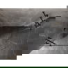Mexen Lunar Halbkreis-Duschkabine mit schwenkbarer Tür links 100 x 80 cm, transparent, schwarz - 833-100L-080P-70-00