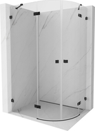 Mexen Lunar Duschkabine halbkreisförmig schwenkbar links 100 x 90 cm, transparent, schwarz - 833-100L-090P-70-00