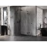 Mexen Lunar cabine de douche semi-circulaire porte battante 100 x 100 cm, transparent, noir - 833-100L-100P-70-00