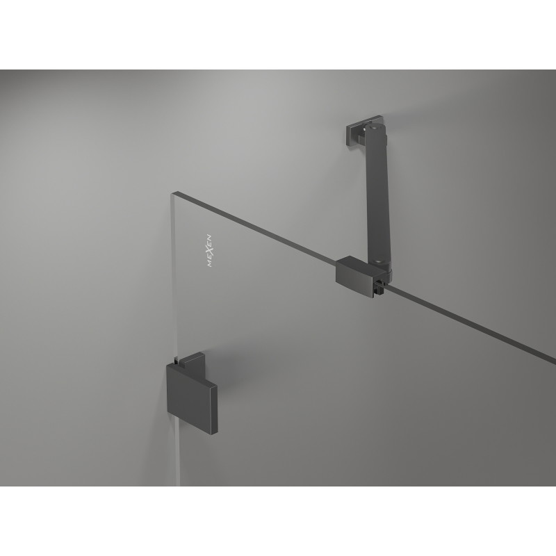 Mexen Lunar kabina prysznicowa półokrągła uchylna lewa 80 x 70 cm, transparent, gun metal - 833-080L-070P-95-00