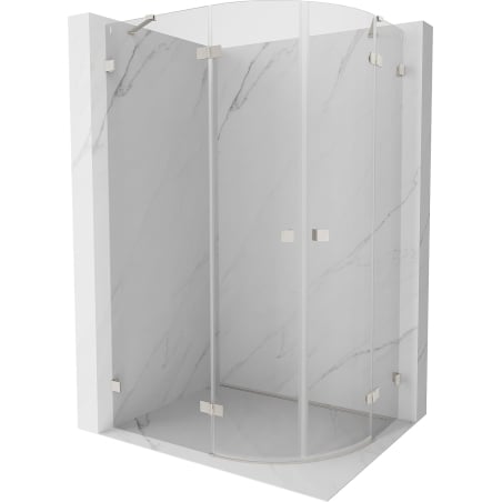 Mexen Lunar cabine de douche semi-circulaire pivotante gauche 100 x 90 cm, transparent, nickel brossé - 833-100L-090P-97-00
