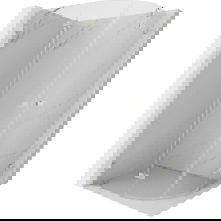 Mexen Lunar polkrožna tuš kabina z nihajnimi vrati levo 100 x 90 cm, transparentna, brušen nikelj - 833-100L-090P-97-00