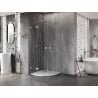 Mexen Lunar cabine de douche semi-circulaire pivotante 100 x 100 cm, transparent, nickel brossé - 833-100L-100P-97-00