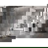 Mexen Lunar halbrunde Duschkabine, Drehflügeltür 100 x 100 cm, transparent, gebürsteter Nickel - 833-100L-100P-97-00
