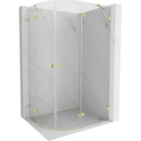 Mexen Lunar cabine de douche semi-circulaire pivotante droite 80 x 70 cm, transparent, or brossé - 833-080P-070L-55-00