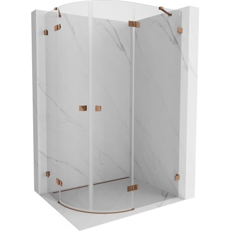 Mexen Lunar cabine de douche semi-circulaire pivotante droite 90 x 70 cm, transparent, or rose - 833-090P-070L-60-00