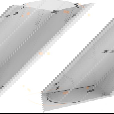 Mexen Lunar ημικυκλικό ντους με δεξιό άνοιγμα 100 x 90 cm, διαφανές, ροζ χρυσό
