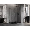Mexen Lunar semi-circular hinged shower cabin right 90 x 70 cm, transparent, brushed gun gray - 833-090P-070L-66-00