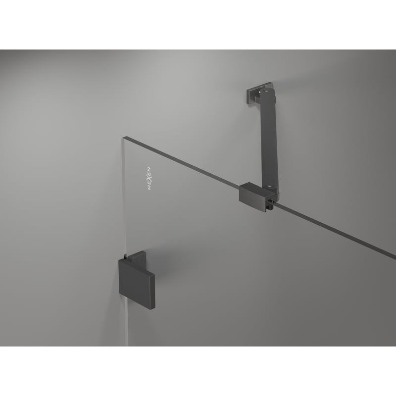 Mexen Lunar polukružna tuš kabina s desnim zakretnim vratima 90 x 80 cm, prozirna, brušena siva boja pištolja