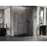 Mexen Lunar polukružna tuš kabina klizna desna 100 x 90 cm, prozirna, crna - 833-100P-090L-70-00