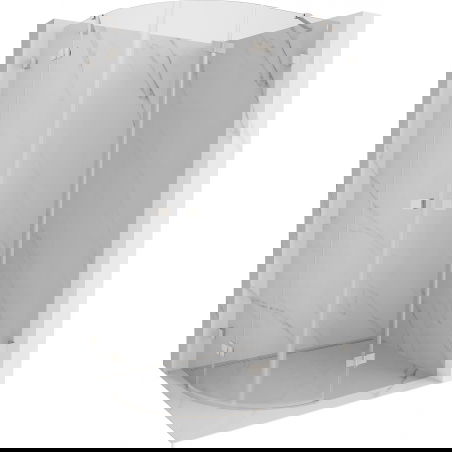 Mexen Lunar halbkreisförmige Duschkabine, schwenkbar rechts 80 x 70 cm, transparent, gebürstetes Nickel - 833-080P-070L-97-00