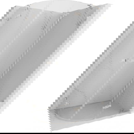 Mexen Lunar Semi-Circular Hinged Right Shower Enclosure 80 x 70 cm, Transparent, Brushed Nickel - 833-080P-070L-97-00