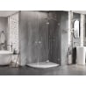 Mexen Lunar Halbrunde Duschkabine rechte Tür 100 x 80 cm, transparent, gebürsteter Nickel - 833-100P-080L-97-00