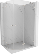 Mexen Lunar cabine de douche demi-circulaire pivotante droite 100 x 80 cm, transparent, nickel brossé - 833-100P-080L-97-00