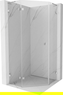 Mexen Lunar L cabine de douche pentagonale pivotante gauche 80 x 80 cm, transparent, chrome - 831L-080L-080P-01-00-L