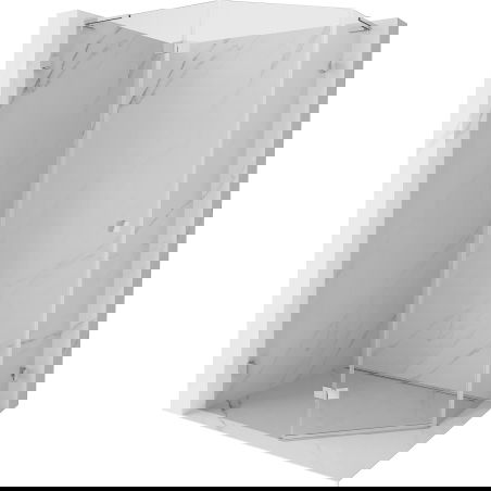 Mexen Lunar L cabina doccia pentagonale apribile sinistra 90 x 80 cm, trasparente, cromo - 831L-090L-080P-01-00-L