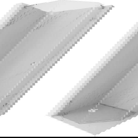 Mexen Lunar L petkotna pršna kabina, leva 90 x 80 cm, prozorna, krom - 831L-090L-080P-01-00-L