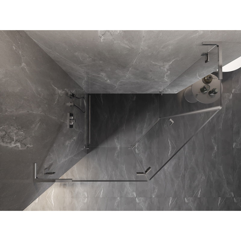 Mexen Lunar L viiekandiline dušikabiin, vasak 90 x 80 cm, läbipaistev, kroom - 831L-090L-080P-01-00-L