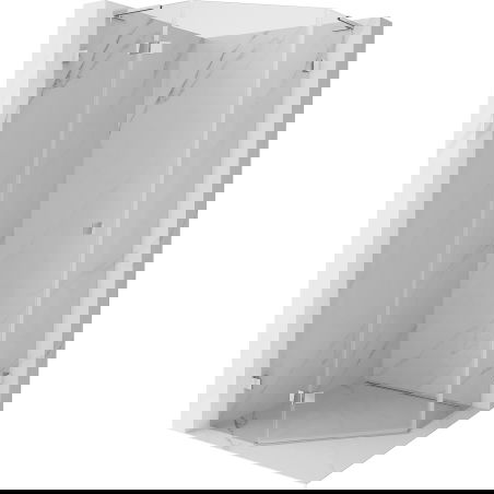Mexen Lunar L cabine de duche pentagonal pivotante esquerda 90 x 90 cm, transparente, cromada - 831L-090L-090P-01-00-L