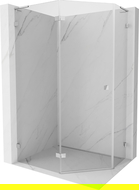 Mexen Lunar L fünfeckige Duschkabine links schwenkbar 100 x 80 cm, transparent, Chrom - 831L-100L-080P-01-00-L